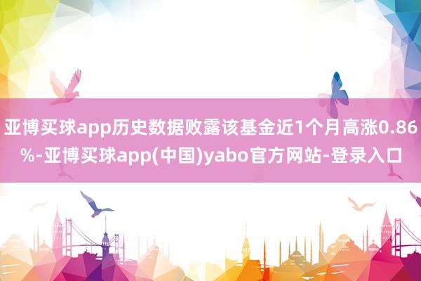亚博买球app历史数据败露该基金近1个月高涨0.86%-亚博买球app(中国)yabo官方网站-登录入口