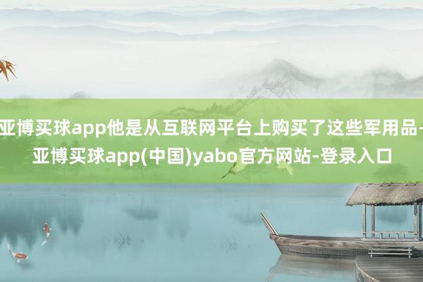 亚博买球app他是从互联网平台上购买了这些军用品-亚博买球app(中国)yabo官方网站-登录入口